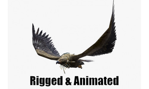 low-poly animated eagle with necklace Low-poly 3D model