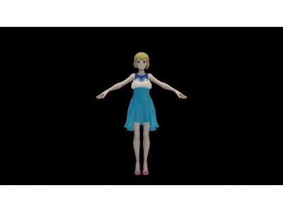 Anime Girl With Dress 3D model