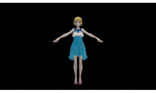 Anime Girl With Dress 3D model