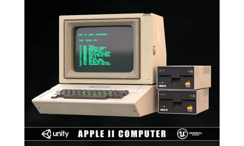 Apple 2 Computer Low-poly 3D model