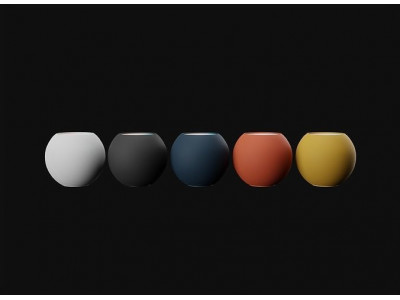 Apple HomePod Mini 2021 in Official Colors Low-poly 3D model