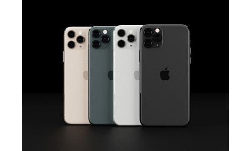 Apple iPhone 11 Pro In All Official Colors and Dimensions Low-poly 3D model