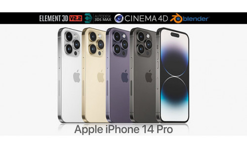 Apple iPhone 14 Pro all colors 3D model