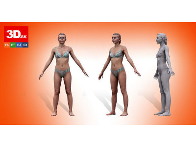 Arina Shy Cleaned A Pose Underwear 3D model