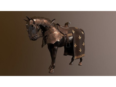 Armored Warhorse Low-poly 3D model