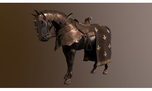 Armored Warhorse Low-poly 3D model