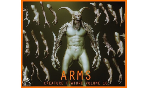 ARMS - 33 Creature arms OBJs and Zbrush IMM 3D model