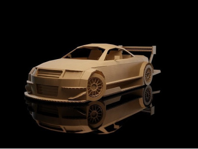 AUDI Abt TT R Touring car 2002 cardboard car 3D model