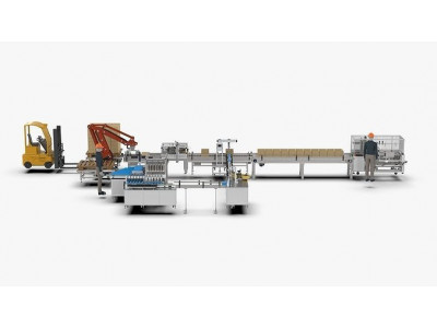 Automatic Loading and Unloading Labeling and Palletizing Line 3D model
