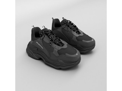 balenciaga triple s black 3D model