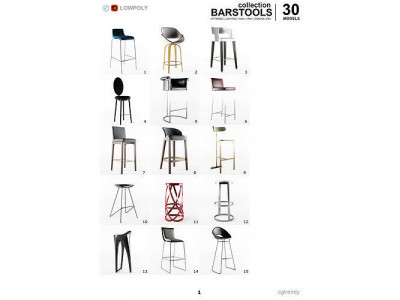 Barstool Collection - 30 Models 3D model