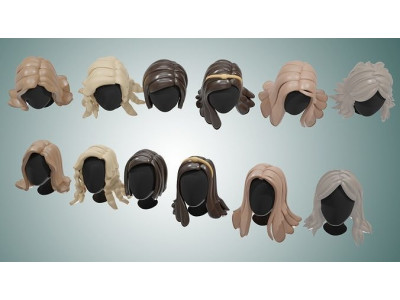 Base Haircuts 11-16 Low-poly 3D model