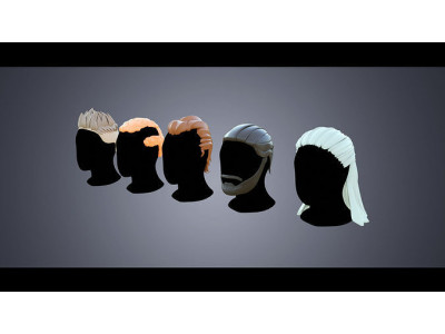 Base Haircuts 46-50 Low-poly 3D model