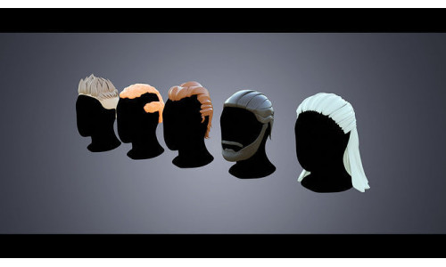 Base Haircuts 46-50 Low-poly 3D model