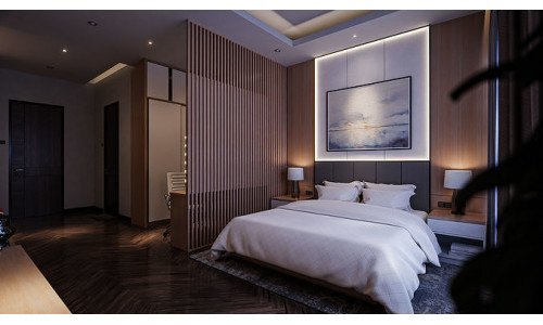 Bedroom Japandi Style Low-poly 3D model