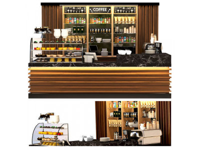 Big coffee point with sweets 3D model