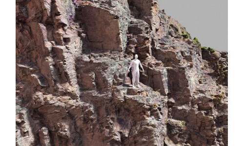 Big Sharp Cliff Red Scan PBR Low-poly 3D model