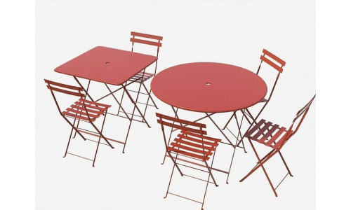 Bistrot metal tables and chairs 3D model
