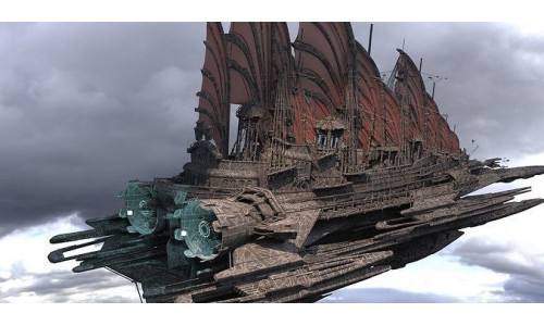 Black Dragon Speeder 3 Airship Queen Airship 1 3D model
