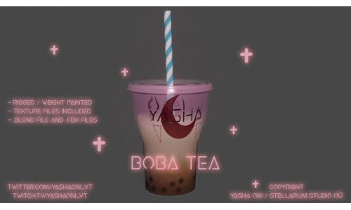 Boba tea with jiggly pearls Low-poly 3D model