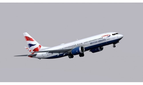 Boeing 737 MAX-8 British Airways Low-poly 3D model