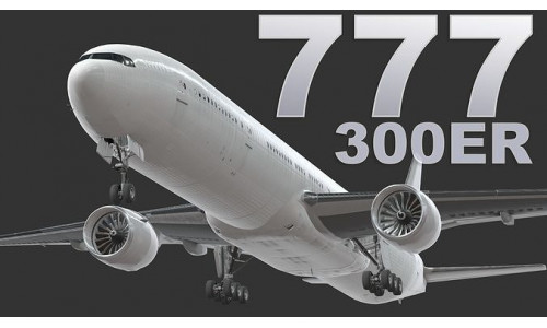 Boeing 777-300ER  Low-poly 3D model