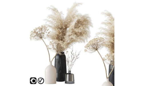 Bouquet with dry composition 3D model
