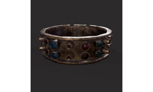 Brass Jeweled Ring  Low-poly 3D model