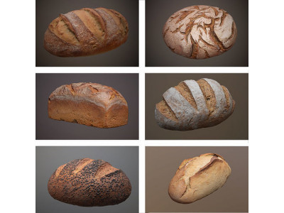 Breads bundle Low-poly 3D model