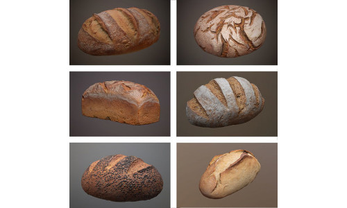 Breads bundle Low-poly 3D model
