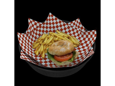 burger-with-fries low-poly 3D model Low-poly 3D model