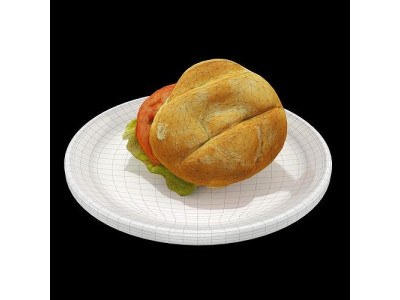 Burger1 Low-poly 3D model Low-poly 3D model