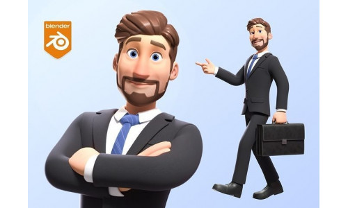 Business Man Character Rigged Low-poly 3D model
