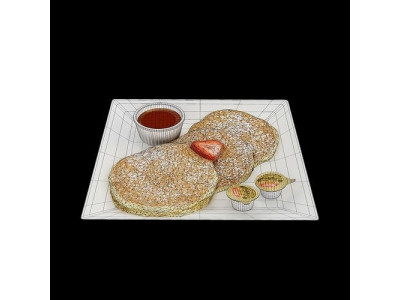Buttermilk Pancakes Low-poly 3D model