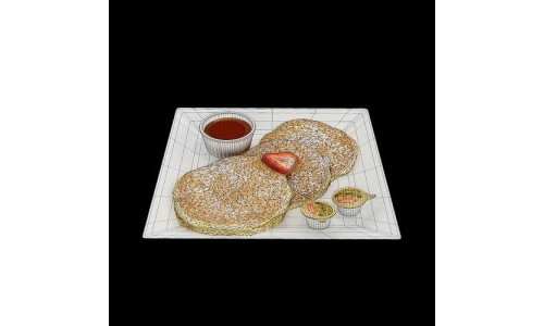 Buttermilk Pancakes Low-poly 3D model