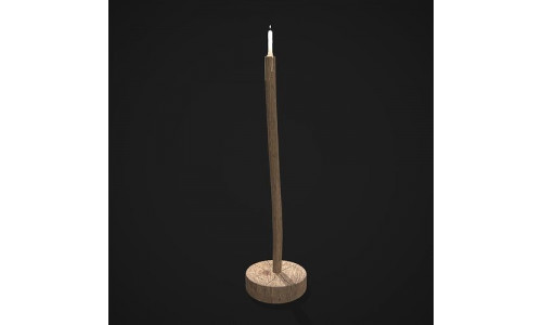 Candle on Stick Low-poly 3D model