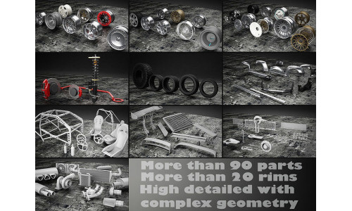 Car tuning pack 3D model
