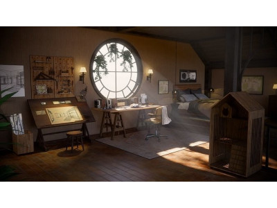 Carpenter  cabin of architect Low-poly 3D model