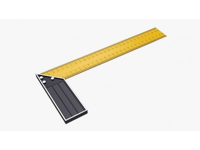Carpenter ruler L-shape 3D model