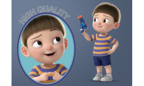 Cartoon Boy Rigged 3D model