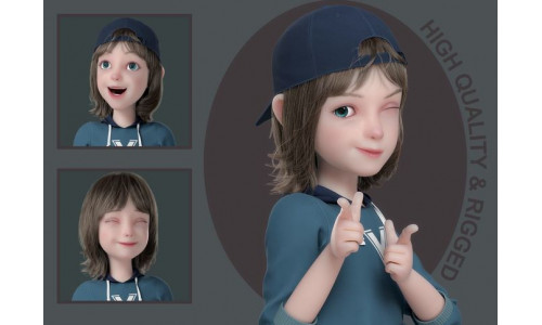 Cartoon Boy Rigged 3D model