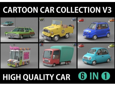 Cartoon Car Collection V3 3D model