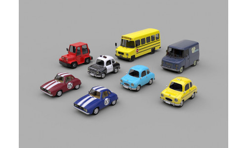 Cartoon Car Pack 3D model