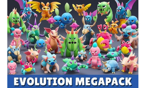 Cartoon Characters - Evolution Mega Pack Low-poly 3D model