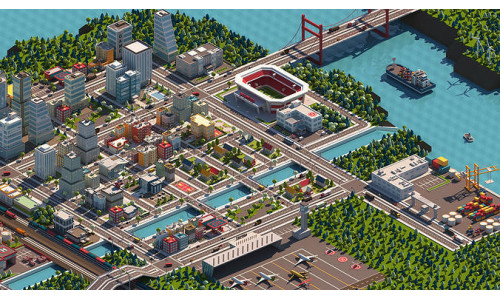 Cartoon City Pack Low-poly 3D model