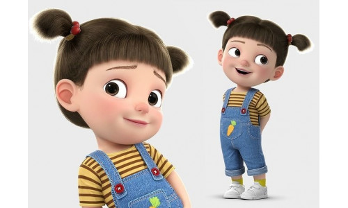 Cartoon Girl Rigged 3D model