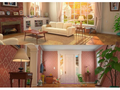 Cartoon Hall Living Room 3D model