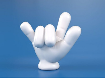 Cartoon hand 5 fingers ILY 3D print model
