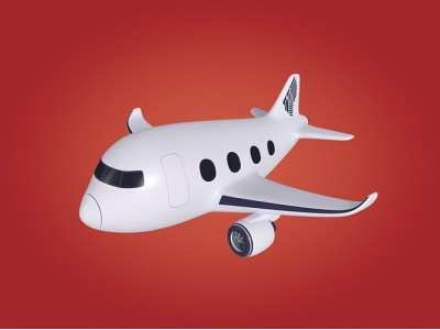 Cartoon Plane Low-poly 3D model