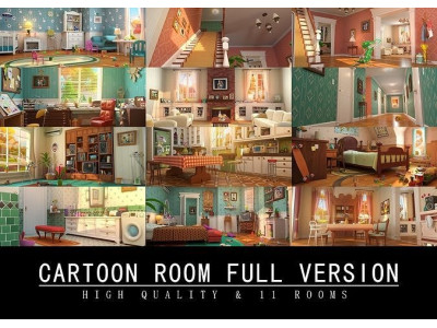 Cartoon Room Interior Full Version 3D model
